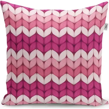 Polštář Sablio Polštář třídajíci růžové pletení - 50x50 cm