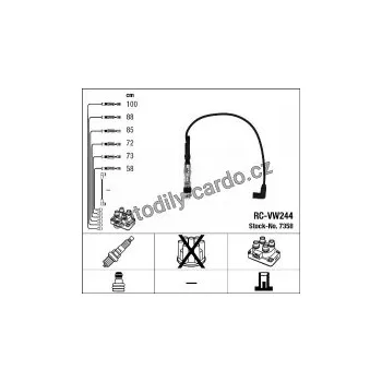 Zapalovací kabel Sada kabelů pro zapalování NGK RC-VW244 - VW