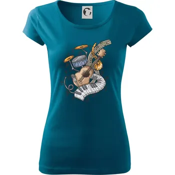 Dámské oblečení Hudební nástroje v notách - Dámské triko Pure - 3XL ( Petrolejová )