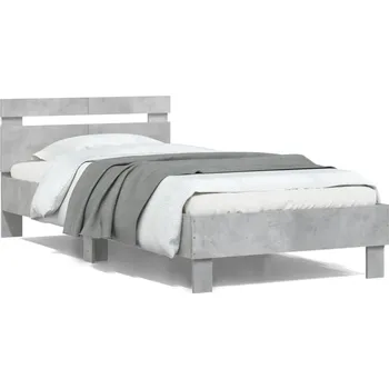 Postel zahrada-XL Rám postele s čelem a LED osvětlením betonově šedý 100 x 200 cm 838711