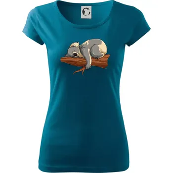 Koala na větvi - Dámské triko Pure - S ( Petrolejová )