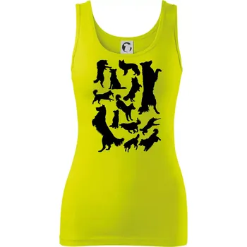 Border kolie siluety - Dámské tílko - S ( Limetková )