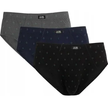 Pánské spodní prádlo Pánské slipy Lama M-110 Cl-27 A'3 3XL-4XL 3XL černá-grafitová-námořnická modř