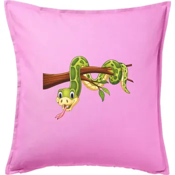 Polštář Had na větvi - Polštář 50x50 - 50x50 - Pouze potah ( Růžová )