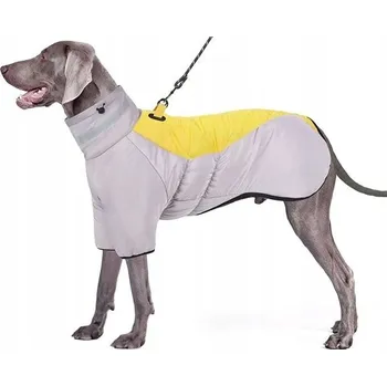 Obleček pro psa Zimní bunda pro psa, Obleček Větruodolný Reflexní 3XL Šedo-žlutá