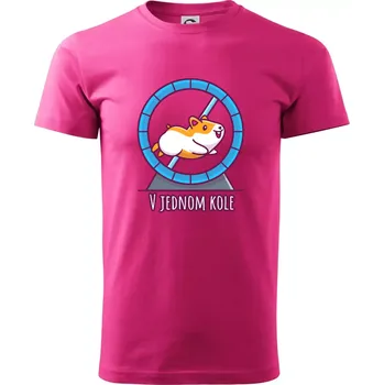 Křeček v jednom kole - Klasické pánské triko vyšší gramáže - S ( Purpurová )