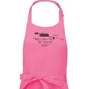 Kuchyňská zástěra Jezevčík - Anatomie - Pánská zástěra na vaření - Univerzální velikost ( Růžová )