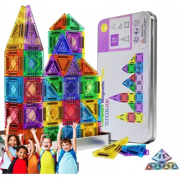 ostatní stavebnice STAVEBNICE VZDĚLÁVACÍ KONSTRUKČNÍ PANELY BAREVNÉ 3D SADA 34 DÍLKŮ