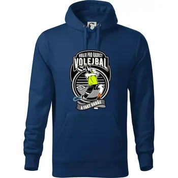 Pánská mikina Hraju pro radost volejbal a fakt dobře - Mikina pánská Cape s kapucí - 4XL ( Půlnoční modrá )
