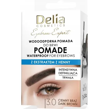 Tužka na obočí Delia Eyebrow Expert 3.0 tmavě hnědá 7 g voděodolná pomáda na obočí