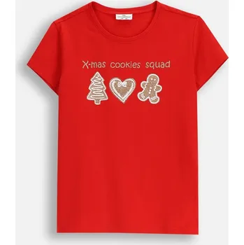 Chlapecké tričko Dětské červené vánoční tričko pro dívku, velikost 164, značka Coccodrillo ZC5