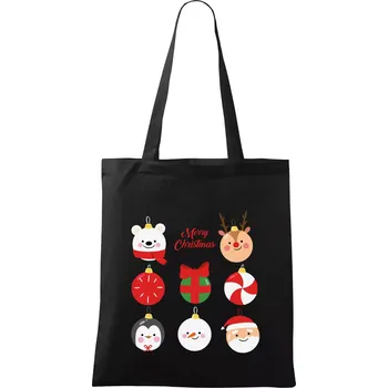 Vánoční koule - Taška bavlněná - 42 x 38 cm ( Černá )