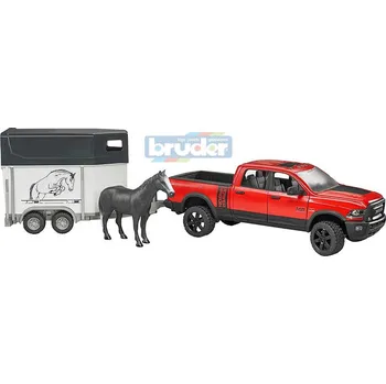 BRUDER 02501 (2501) Set auto terénní džíp RAM s přepravníkem a koněm model 1:16 | AS84