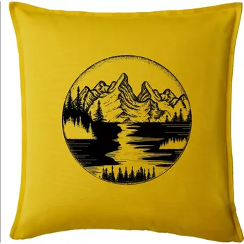 Polštář Cestování kruh - řeka - Polštář 50x50 - 50x50 - Pouze potah ( Žlutá )