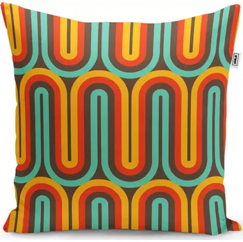 Polštář Sablio Polštář Retro vlny - 40x40 cm