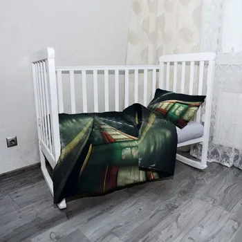 Povlečení Sablio Mikroplyšové dětské povlečení do postýlky Metro v tmavé stanici - 120x90 / 40x60