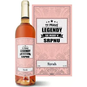 Víno Sablio Růžové víno Ty pravé legendy se rodí v srpnu: 0,75 l