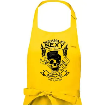 Kuchyňská zástěra Nesnáším být sexy - instalatér - Pánská zástěra na vaření - Univerzální velikost ( Žlutá )