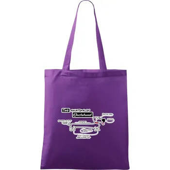 Nákupní taška Jezevčík - Anatomie - Taška bavlněná - 42 x 38 cm ( Fialová )