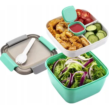 Svačinový box MUJUZE Lunchbox s Přihrádkami Bento Box Zelený