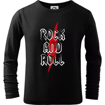 Chlapecké tričko Rock and Roll blesk - Triko dětské Long Sleeve - 158 cm/12 let ( Černá )