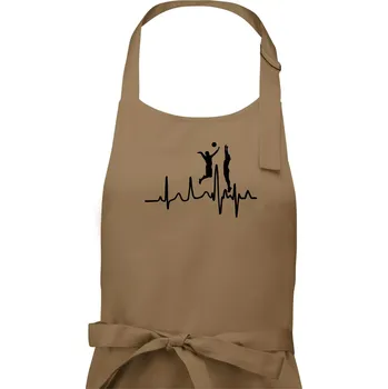 Kuchyňská zástěra EKG volejbalisti muži - Dámská zástěra na vaření - Univerzální velikost ( Cappuccino )