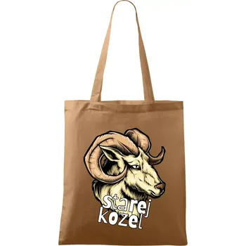 Nákupní taška Starej kozel - Taška bavlněná - 42 x 38 cm ( Cappuccino )