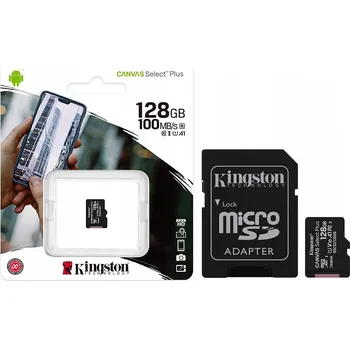Paměťová karta Paměťová karta Kingston 128GB microSDXC Canvas Select Plus 100MB/s