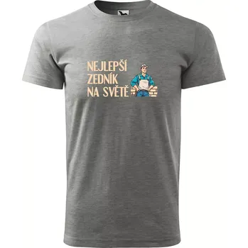 Pánské tričko Sablio Tričko s potiskem Nejlepší zedník na světě - šedé L