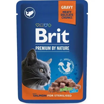 Krmivo pro kočku Brit Premium Cat Pouches Salmon for Sterilized 100 g