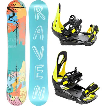 Snowboard RAVEN Snowboard set Raven Anna + vázání Raven S230 138cm VÍCEBAREVNÁ|ZELENÁ 2023