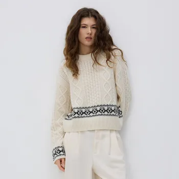 Dámský svetr Reserved - Vlněný svetr - krémová - 194HW-01X - 194HW-01X-XS