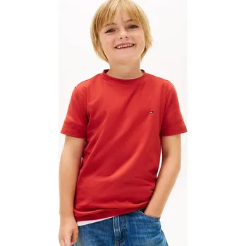 Dětské bavlněné tričko Tommy Hilfiger červená barva, KB0KB06879 KB0KB06879.128.176.PPY2 33X, vel. 176