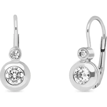 Náušnice Leru Zlaté dívčí náušnice se zirkony 2 varianty Náušnice: bílé zlato (váha 1,38g)