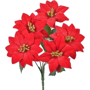 umělá květina Canea Kytice vánoční hvězda 30 cm červená
