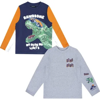 Chlapecké tričko Firetrap Dino 2 Pack Long Sleeve T-Shirts Multi 2-3