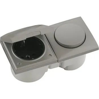 Elektrická zásuvka Berker Integro Flow vypínač/kryt nerez efekt + zásuvka černá