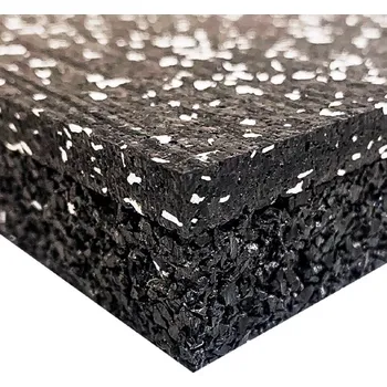 Zátěžová podložka Flomat Černo-bílá dvouvrstvá antivibrační guma (deska) FLOMA Sandwich - 200 x 100 x 3,8 cm