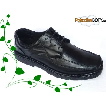 Pánská zdravotní obuv Dragon pánské kožené polobotky zateplené černé 48 49 - 31 cm