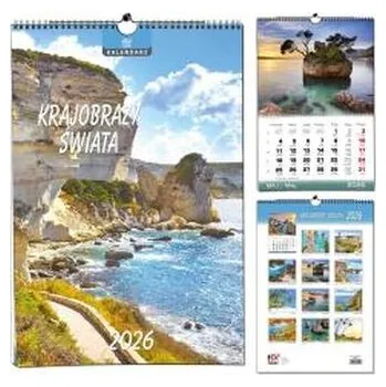 Kalendář Kalendarz 2026 B3 13 planszowy Krajobrazy Świata