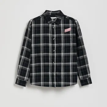 Chlapecká košile Reserved - Bavlněná kostkovaná košile - černý - 032FO-99X - 032FO-99X-164