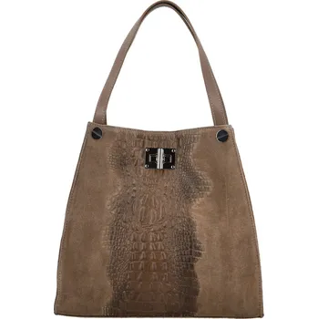 Kabelka Luxusní dámská kožená kabelka na rameno Cynthia, taupe