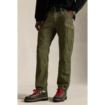 Pánské kalhoty Bavlněné kalhoty Polo Ralph Lauren pánské, zelená barva, 710974518 81X, vel. 32/32