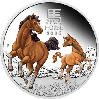 Rok Koně (2026) 1 OZ - Sběratelská barvená mince