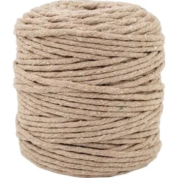 Set školních potřeb Sznurek bawełniany do makramy SBK-26 beżowy 5mm x 100m (splot 21 nitek), Aliga