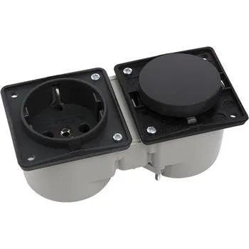 Elektrická zásuvka Berker Integro vypínač černá mat + zásuvka černá bez rámečku