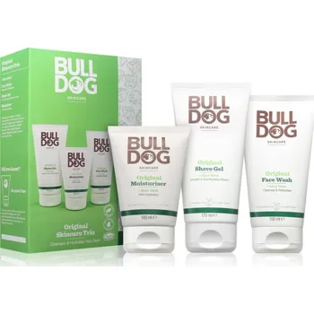 Bulldog Original čisticí gel na obličej 150 ml + gel na holení pro muže 200 ml + hydratační krém na obličej 100 ml