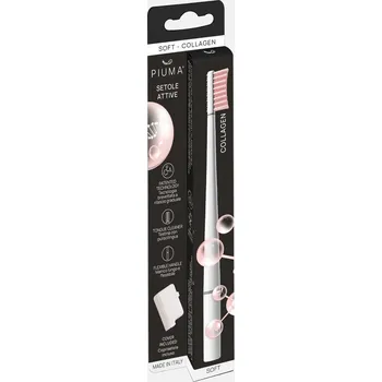 Zubní kartáček PIUMA Collagen Pure White zubní kartáček s kolagenem pro protizánětlivou péči a zpevnění dásní