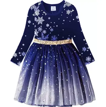 Dívčí šaty Vikita dívčí šaty s dlouhým rukávem Winter černé-jednorožec 7