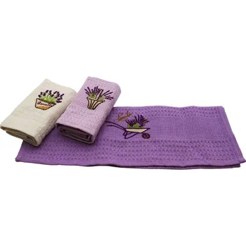 Utěrka Kuchyňské utěrky 40x40cm, dárkové balení 3ks, Levandule